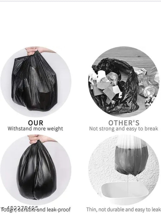 Premium Biodegradable Garbage Bags 19 X 21 Inches (Medium Size) 120 Bags (4 Rolls) Dustbin Bag/Trash Bag - Black Color