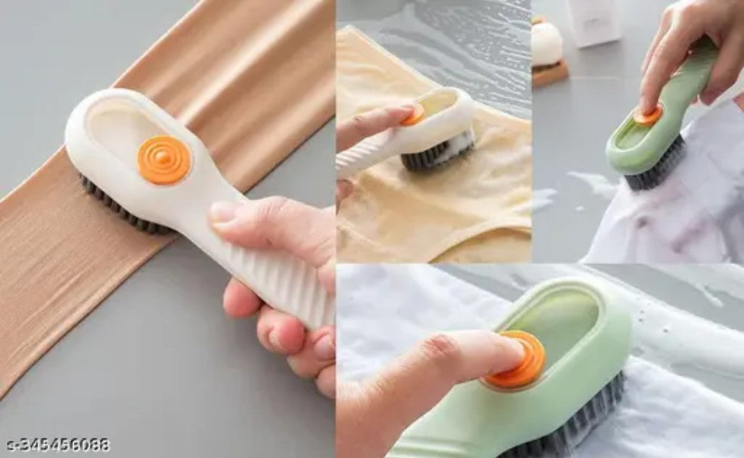 Shoe Brush for Shoes Clothes Scrubbing Reusable Brush | 50ml Liquid Adding Space | Travelling Shoes, Dishes, Clothes Cleaning Mini Brush