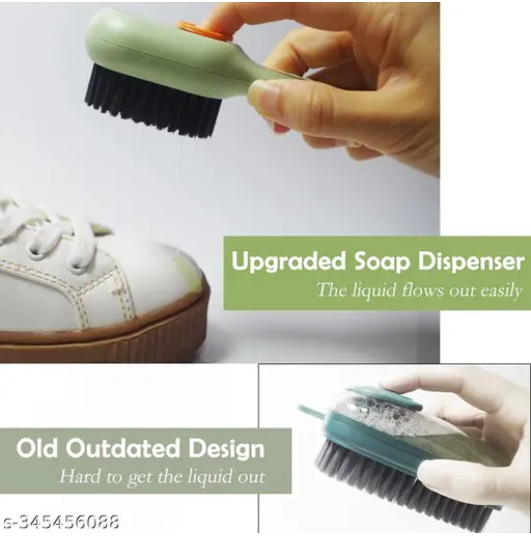 Shoe Brush for Shoes Clothes Scrubbing Reusable Brush | 50ml Liquid Adding Space | Travelling Shoes, Dishes, Clothes Cleaning Mini Brush
