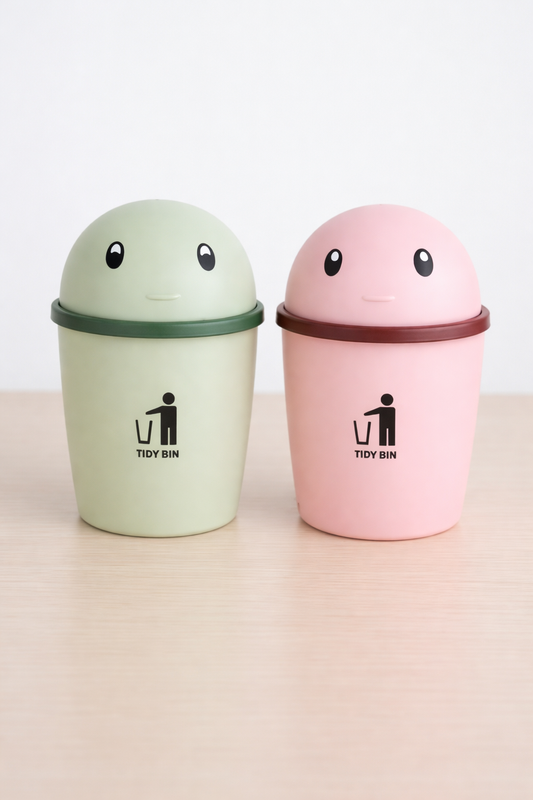 Mini Tidy Bin – Tabletop Counter Dustbin (Pack of 2 | 21 cm Height × 13 cm Width)